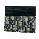 ★SALE【5ec3679】クリスチャンディオール カードケース トロッター キャンバス レザー ネイビー ブラック シルバー金具【中古】メンズ(4)