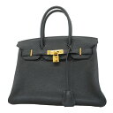★SALE【5fd4800】エルメス ハンドバッグ バーキン30 トゴ ブラック ゴールド金具 □N刻印【中古】レディース