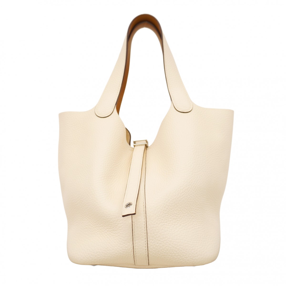 【5oc1945-h】エルメス ハンドバッグ ピコタンロックエクラMM トリヨンクレマンス ナタ/セサミ シルバー金具 Z刻印【中古】レディース(4)