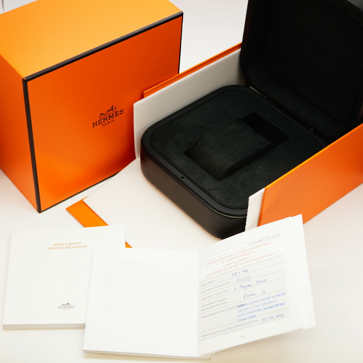 【5wwo0191】エルメス H08 グラスファイバー SP1.746 黒文字盤【中古】腕時計 メンズ