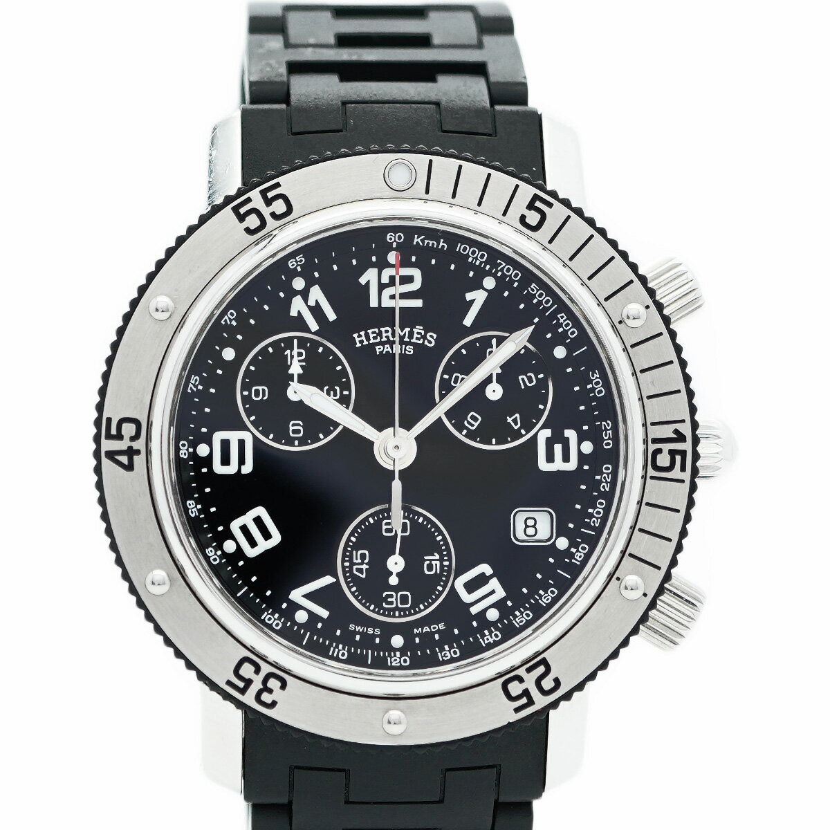【5wwo0205】エルメス クリッパー ダイバー CL2.915 黒文字盤【中古】腕時計 メンズ