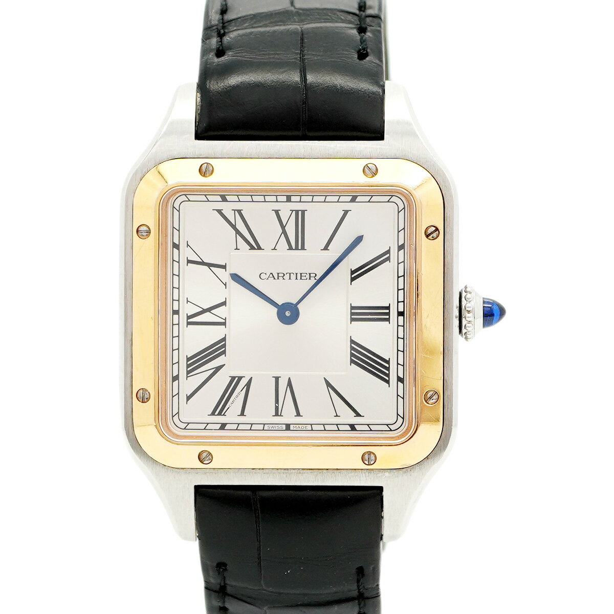 【5wwo0233】カルティエ サントスデュモン LM W2SA0011 シルバー文字盤【中古】腕時計 ボーイズ