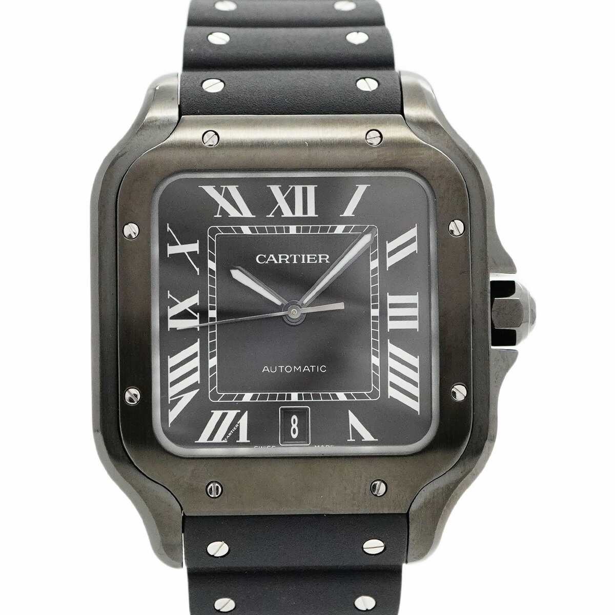 【5wwo0302】カルティエ サントス LM WSSA0039 黒文字盤【中古】腕時計 メンズ