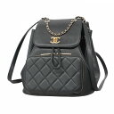 ★最終価格★SALE【5fd5922】シャネル リュック・デイパック マトラッセ キャビアスキン ブラック ゴールド金具【中古】レディース
