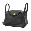 ★最終価格★SALE【5db1509】エルメス ショルダーバッグ リンディ ミニ トリヨンクレマンス ブラック ゴールド金具 W刻印【中古】レディース