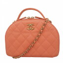 ★最終価格★SALE【5fd0622-3】シャネル バニティバッグ マトラッセ キャビアスキン チェーン ピンク シャンパンゴールド金具【中古】レディース