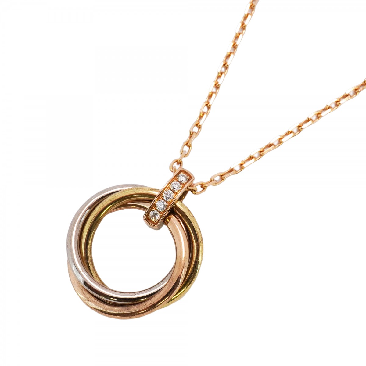 ★最終価格【5jfb0571】カルティエ ネックレス トリニティ K18YG イエローゴールド K18WG ホワイトゴールド K18PG ピンクゴールド/ダイヤモンド【中古】レディースのサムネイル