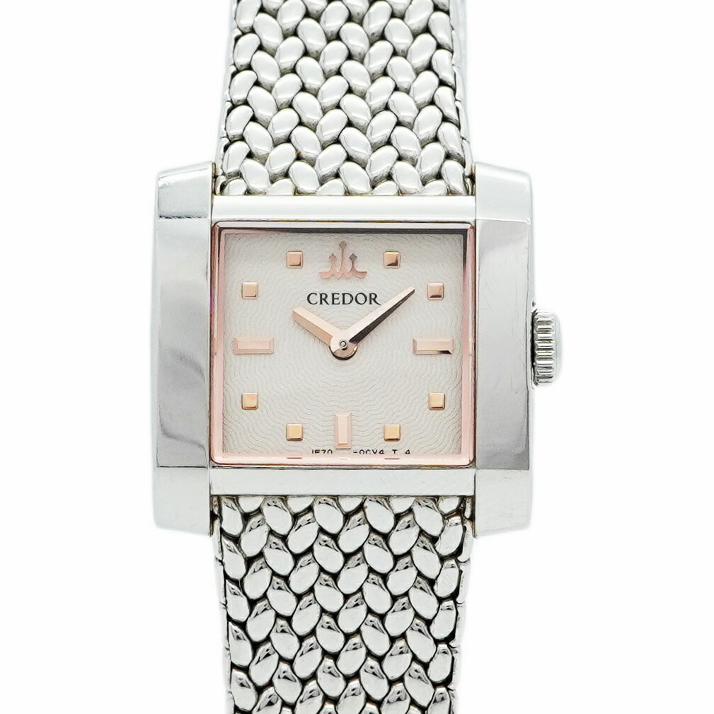 ★SALE【5wwo0037】セイコー クレドール 1E70-0BZ0 ピンク文字盤【中古】腕時計 レディース