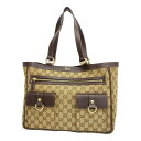 ★最終価格【5da0500】グッチ トートバッグ GGキャンバス 146247 キャンバス ブラウン シャンパンゴールド金具【中古】レディース