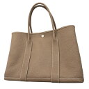 ★SALE【5db1717】エルメス トートバッグ ガーデンパーティPM ネゴンダ エトゥープ シルバー金具 C刻印【中古】レディース