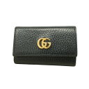 ★SALE【5db3322】グッチ キーケース GGマーモント 456118 レザー ブラック ゴールド金具【中古】メンズ レディース ユニセックス