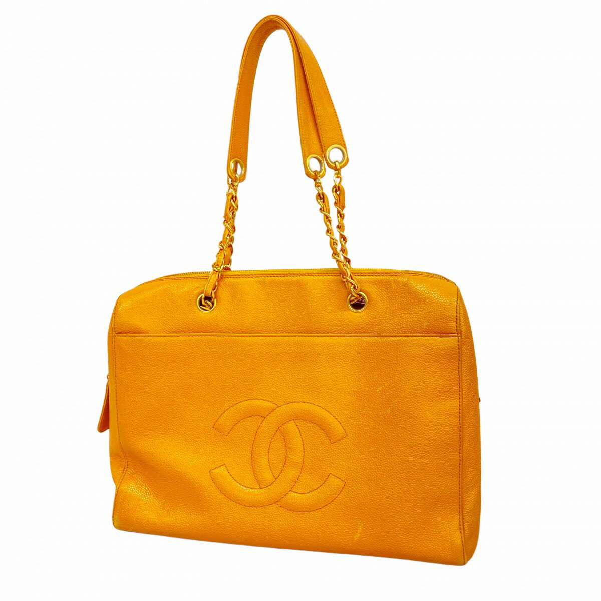 中古☆CHANEL★キャンバス スモールトートバッグ オレンジ 5fd5498_4.jpg