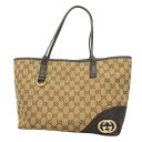★最終価格★SALE【5hc2792-h】グッチ トートバッグ GGキャンバス インターロッキングG 169946 キャンバス ブラウン シャンパンゴールド金具【中古】レディース