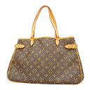 ★最終価格【5ma0459-h】ルイヴィトン トートバッグ モノグラム バティニョールオリゾンタル M51154 ブラウン【中古】レディース