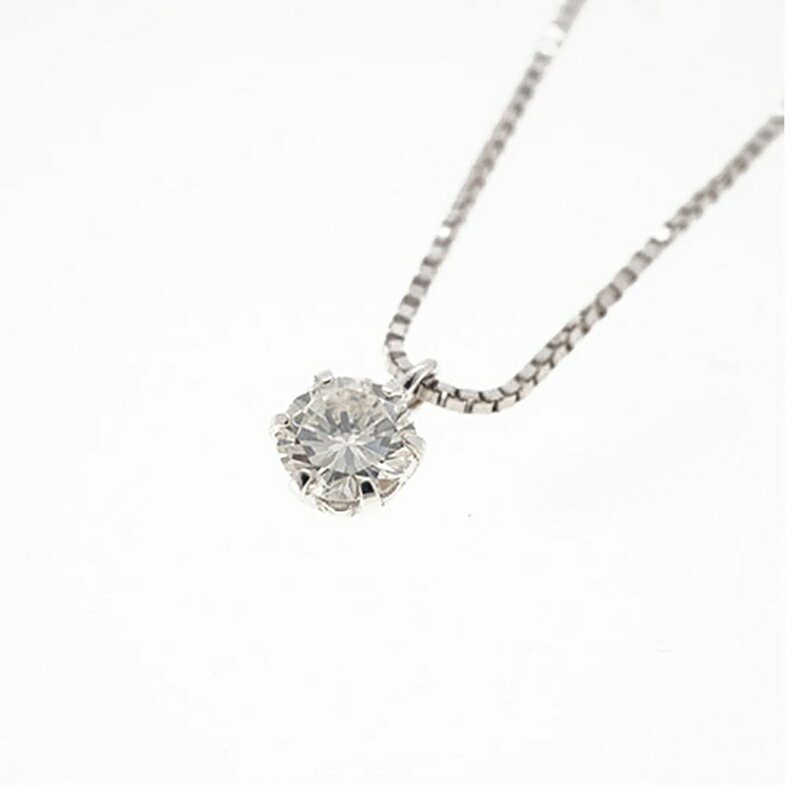 【ju158】ダイヤモンド ネックレス/0.21ct/K18WG ホワイトゴールド/一粒ダイヤ/未使用 【中古】 レディース