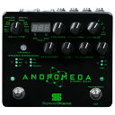 Seymour Duncan セイモア・ダンカン　エフェクター Andromeda-Dynamic Delay- Andromedaはトラディショナルなクラシックサウンドにユニークなダイナミックコントロールを備え、クリエイティブなギタリストに最適なプログラマブル・デジタルディレイです。 さりげないエフェクトから効果音まで多種多様な使い方が可能で、従来のデジタル・ディレイとは比べ物にならない程、コントロールに幅を持っています。 音色はデジタル・ディレイ/アナログ・ディレイ、2種類ディレイタイプが選択可能。それぞれにNormal ディレイ、Ping Pong ディレイ、Reverse ディレイ、Reverse Pong ディレイと4つのエフェクトがありますので、合計8種類のディレイサウンドが使用できます。ディレイ音はトーンノブで高音域のキャラクターを変更でき、さらにサーチュレーションコントロールやモジュレーションノブ、これらを使用する事で、より深みのあるディレイサウンドを作り出すことができます。 そしてAndromedaの持つ一番の特徴はDynamic Expression&#8482;機能が搭載されている点で、ピッキング・アタックの強弱によりエフェクトが掛かる割合をリアルタイムでコントロールする事が可能です。ハードモードまたはソフトモードを選び、さまざまなコントロールをどのように設定するかによって、無限のバリエーションが得られます。これらの設定・確認に必要なツマミやインジケーターはすべてエフェクター上部にあり、難しい設定を液晶画面内ですることも無く、簡単に作業することができます。また、本体横のマイクロUSBポートを使用して、アップデータ/ライブラリアン・ソフトウェアに接続し、製作したプリセットに名前をつけアップデートする事により世界中のユーザーと共有、ダウンロードすることができます。 Andromedaは他のペダルと同様に、様々なDuncan Pickupを創りあげたチームによりカリフォルニア・サンタバーバラの自社工場にて製作されています。 SPEC ■入力インピーダンス：1MΩ ■出力インピーダンス：100Ω ■ゲイン：1 ■入力換算ノイズ：0&lt;-105dBV ■周波数レスポンス：20 Hz to 20 kHz +/-0.5dB ■出力インピーダンス：150kΩ ■電源 ACアダプター：(9V〜18V センターマイナス) ※9V電池はご使用になれません。 ■電流定格：300mA ■消費電力：150mA ■寸法：142mm(W) x 130mm(D) x 54mm(H) ■重量：612g