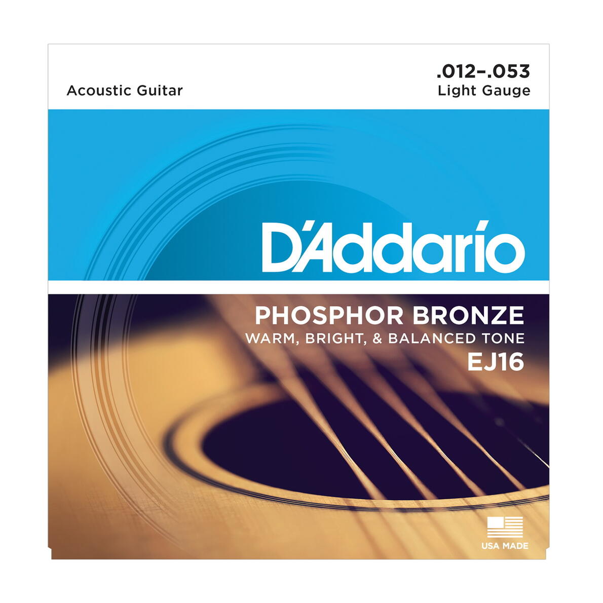 D'Addario EJ16 ダダリオ アコースティックギター弦 PHOSPHOR BRONZE Light 12-53