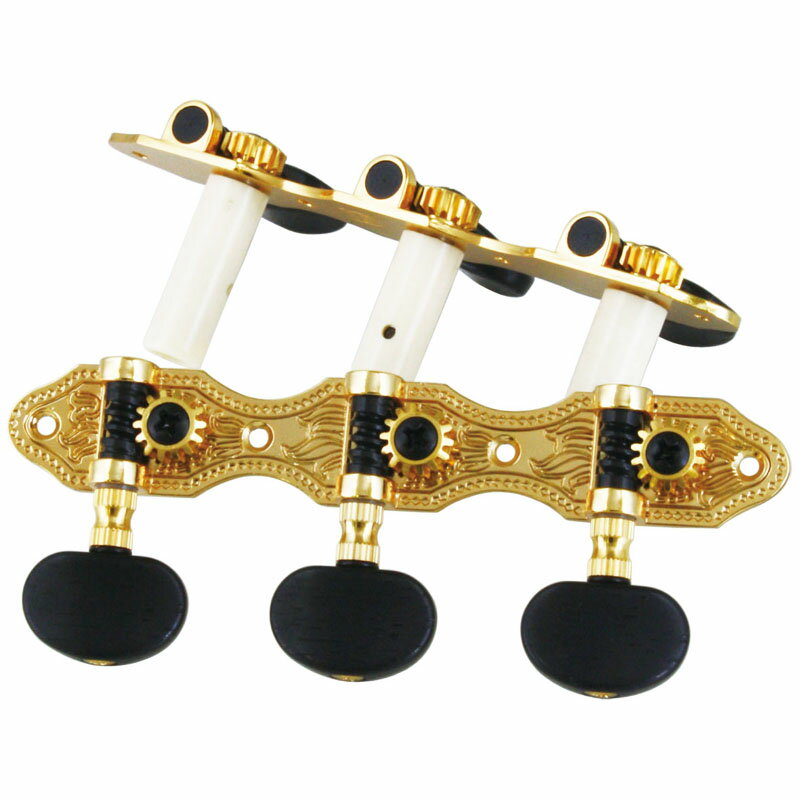 AT-250C　-Classical Guitar- Tuning Machines クラシックギター用 チューニングマシーン(クラシックギター用糸巻き) 【仕様】 ■35mm幅 ■Finish：Gold ■Gear ratio＝1:14 ■左右セットでビス付きです。 JANコード：4944465563525 ※画像はサンプルです。 ※ギターパーツの返品・交換はお受け出来ませんので商品仕様をご確認の上ご注文をお願いします。 ※お取り付けの際は自己責任にてお願い申し上げます。 【お知らせ】 「定形外郵便」で配送いたします。（到着まで2から7日程かかります） ●お支払い方法として代金引換をご利用頂けません。 ●お届け日時の指定は承れません。 ●郵便物の場合、追跡番号はございません。 ●土日、祝日は日本郵便が休業の為、配達はございません。 ●ポストに入らなかった場合は、不在票が入りますのでご確認ください。 ●お受け取りをされないまま保管期間を過ぎた場合、商品は弊社に戻ります。 　弊社では送料分を含んだ金額で販売している商品もございます。 　戻った商品につきましては、発送時の送料を差し引いた金額で返金処理を行わせていただきます。 　予めご了承くださいませ。 　ご入用の場合は、再度ご注文をお願いいたします。