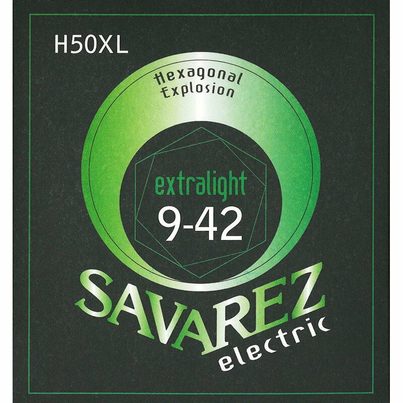 SAVAREZ H50XL Extra Light (009/011/016/024/032/042) 6角芯を採用したニッケルワウンド弦。 倍音を含んだ、パワフルでブリリアントなサウンドを求めデザインされ、セットバランスの良さ、速弾きでの正確なレスポンスを実現。 HEXコアに柔軟性・弾力性を加える事で、心地よいフィンガリングや豊かなサステインをギタリストへ提供します。 フロイドローズトレモロとの相性も抜群です。 【お知らせ】 「定形郵便」で配送いたします。（到着まで2から7日程かかります） ●お支払い方法として代金引換をご利用頂けません。 ●お届け日時の指定は承れません。 ●郵便物の場合、追跡番号はございません。 ●土日、祝日は日本郵便が休業の為、配達はございません。 ●ポストに入らなかった場合は、不在票が入りますのでご確認ください。 ●お受け取りをされないまま保管期間を過ぎた場合、商品は弊社に戻ります。 　弊社では送料分を含んだ金額で販売している商品もございます。 　戻った商品につきましては、発送時の送料を差し引いた金額で返金処理を行わせていただきます。 　予めご了承くださいませ。 　ご入用の場合は、再度ご注文をお願いいたします。