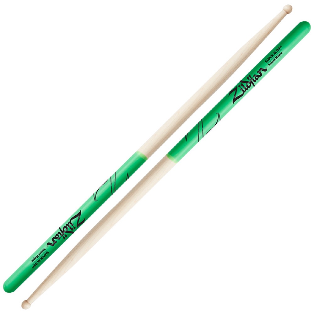 Zildjian ジルジャン ドラムスティック Super 7A GREEN DIP メイプルグリーン