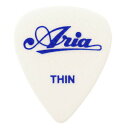 【ピック5枚セット】 ARIA RUBBER GRIP Tear Drop P-RG06/050 WH 0.50mm THIN White アリア ピック ティアドロップ ギター ベース アコギ用