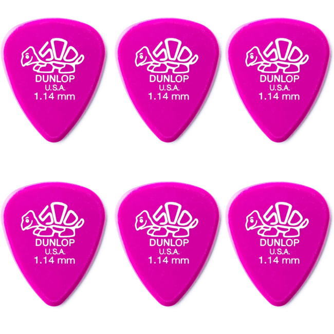 【ピック6枚セット】JIM DUNLOP DELRIN 500STD 1.14mm 41B1.14 MAGENTA ピック ジャズ ギター ベース アコギ用