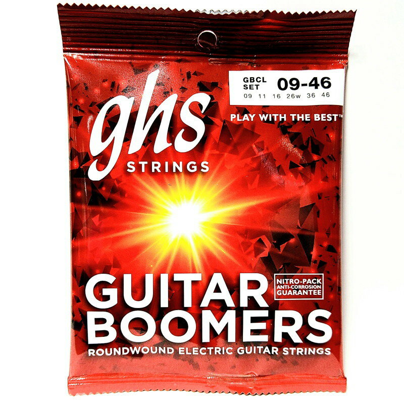 ghs エレキギター弦 GBCL 09-46 1964年に発売されたBoomersは、今ではGHSの代表的なモデルであり、フラグシップモデルとなりました。 「パワーストリング」と呼ばれるその力強いサウンドはあらゆるジャンルのプレーヤーに愛用されています。 独自開発のDynamiteAlloy（ダイナマイトアロイ）合金製で、丸いコアにタイトに巻きつけたニッケルメッキ・スチールのラウンドワウンド弦です。 明るい音色とロングサスティーンが特徴です。 ■GBCL .009 .011 .016 DY26 DY36 DY46 【お知らせ】 「定形郵便」で配送いたします。（到着まで2から7日程かかります） ●お支払い方法として代金引換をご利用頂けません。 ●お届け日時の指定は承れません。 ●郵便物の場合、追跡番号はございません。 ●土日、祝日は日本郵便が休業の為、配達はございません。 ●ポストに入らなかった場合は、不在票が入りますのでご確認ください。 ●お受け取りをされないまま保管期間を過ぎた場合、商品は弊社に戻ります。 　弊社では送料分を含んだ金額で販売している商品もございます。 　戻った商品につきましては、発送時の送料を差し引いた金額で返金処理を行わせていただきます。 　予めご了承くださいませ。 　ご入用の場合は、再度ご注文をお願いいたします。