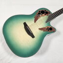 Ovation Celebrity Elite Exotic Mid Depth CE44X-9B MINT GREEN オベーション エレアコ お手頃価格ながら個性的なルックス、クオリティの高いサウンド、プレイヤビリティで人気のセレブリティ・シリーズ！ USAメイド・リラコード・ボディの仕様、ミッドディプスボディは生音でも豊かな音量を奏でます。 オベーションならではのグリップ感はエレキからの持ち替えもスムースです。 ピックアップにはOvation Slimlineをマウントし、プリアンプには3バンドEQや便利なチューナー機能を搭載したOP-4BTをマウント。 定評のあるオベーションエレクトロニクス、オベーションを十分に味わえるクオリティです。 ※製品の特性上、実際の商品とは木目等が異なります。 ※画像は今回出品している商品を店頭で撮影しております。 ※在庫切れなどで納期が遅れる場合はメールにてご連絡申し上げます。 【スペック】 ■Soundboard : Layered Quilted Maple ■Body : Lyrachord Mid Depth Cutaway ■Neck : Mahogany ■Fretboard : Ovangkol ■Bridge : Ovangkol ■Scale : 643mm ■Nut Width : 43mm ■Preamp : OP-4BT ■Pickup : OCP100 ■Color : Blue Quilted Maple ■Case : Soft Case