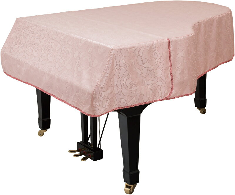 【ご注意】 ■受注生産のためお届けがご注文日より2週間前後かかります。 　予めご了承くださいませ。 ■ご注文の際、メーカー、機種、製造番号をご指定くださいませ。 ■グランドピアノカバーはメーカー、機種、製造番号（年式）により 　カーブが異なります。 ■こちらはヤマハC3Xサイズの価格です。他の機種も対応致しますのでご相談ください。 ■オーダー品のため、縫製不良等の場合以外は返品、交換出来ません。 　くれぐれもご注意下さい。 【商品内容】 柔らかな光沢を帯びた生地に広がるピンクのバラがピアノを彩ります。上品でありながら華やかなカバーです。■品質/生地：ポリエステル100% ※光の具合などで、実際の商品と画像が多少色合いの異なる場合がございます。