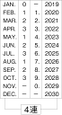 テクノタッチ回転印　西暦日付（ゴシック体）4号