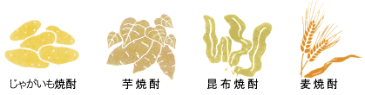 じゃがいも・麦・さっまいも・昆布焼酎 25% 180ml各6本 合計24本です【札幌酒精】【喜多里】【北海道お土産】