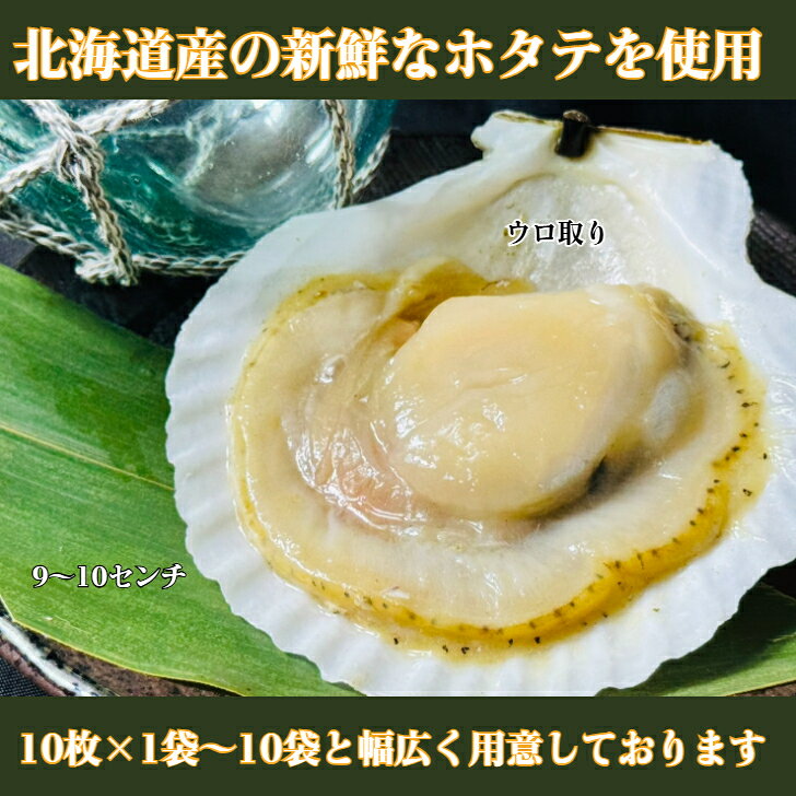 ほたて 片貝 殻付き 北海道産 バーベキュー 炉端焼き 網焼きキャンプ アウトドア 業務用 10枚入～100枚入 お好きな枚数で まとめ買いがお得 食べやすいウロ取り otaruyume-10000029 おたる夢マーケット サンプル画像2