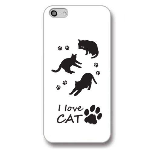 iPhoneケース 猫 ハード ねこ大好き ホワイト | ねこ ネコ iphone13 iphone12 iphone8 iphone7 plus 7 plus 6 plus 6s x おもしろ かわいい スマホケース
