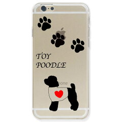 iPhone6sケースハードケースポリカーボネイトクリアトイプードルBK