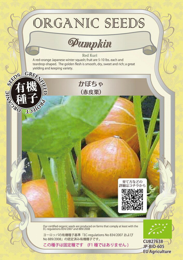 【オーガニックの果菜】かぼちゃ（赤皮栗）/小袋のサムネイル