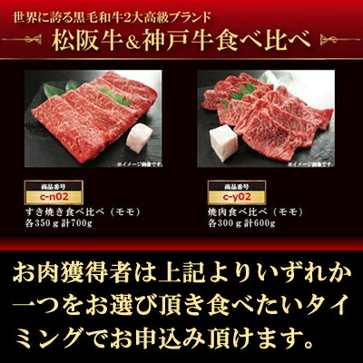 松阪牛＆神戸牛食べ比べ選べるギフト目録セット(2万コース）