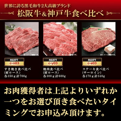 松阪牛＆神戸牛食べ比べ選べるギフト目録セット(2.5万コース）