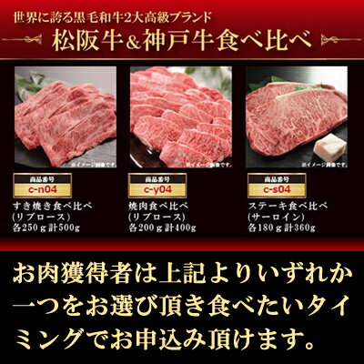 松阪牛＆神戸牛食べ比べ選べるギフト目録セット(3万コース）