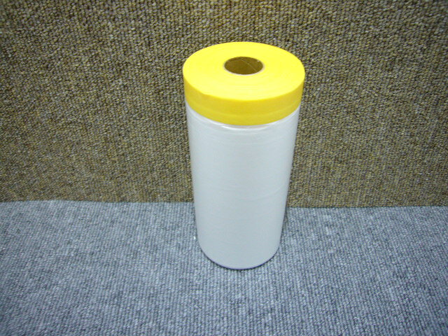 ゆたか磨材 養生 ビニール テープ付き マルワイオートタンカル 1000mm×18m 10本 耐熱性 90°30分 マスカ..