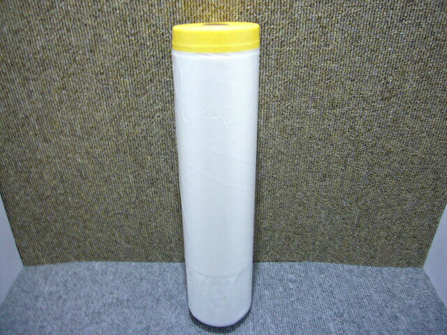 ゆたか磨材 養生 ビニール テープ付 マルワイオートタンカル 1800mm×18m 10本 耐熱性 90°30分 マスカー..