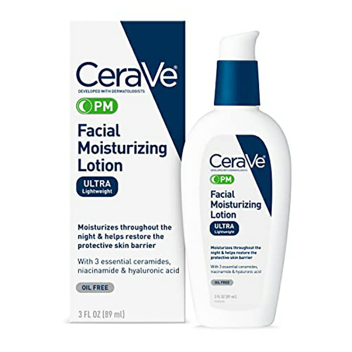 CeraVe セラヴィ フェイシャル モイスチャライジング ローション PM 89ml ｜ CeraVe PM Facial Moisturizing Lotion 3floz ｜ ノーマル 普通肌 オイリー肌 コンビネーション肌 アメリカ 夜用 フェイス 【海外直送】