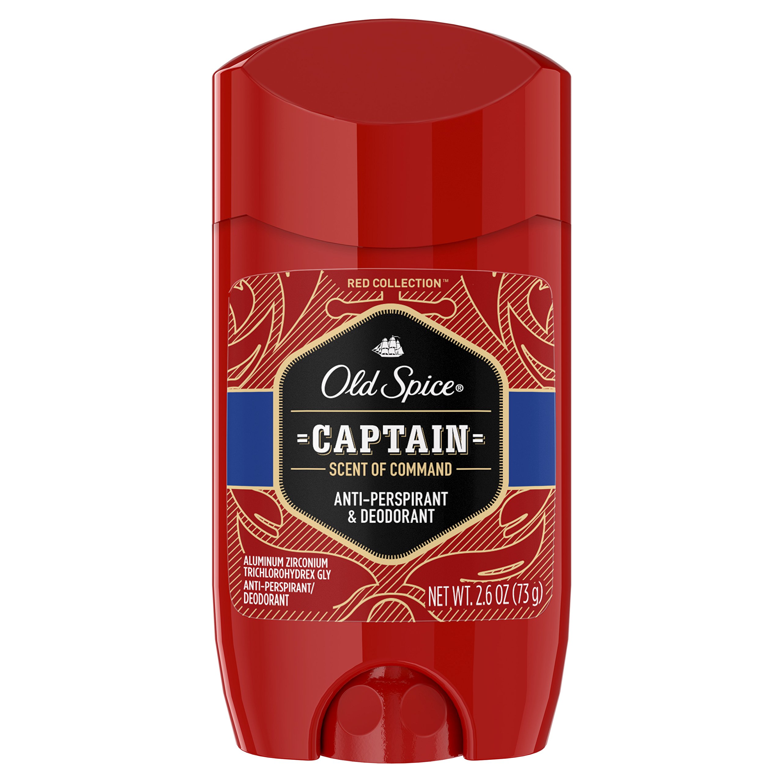 Old Spice Red Men's Antiperspirant/Deodorant Invisible Solid Collection, Captain, 2.6 oz