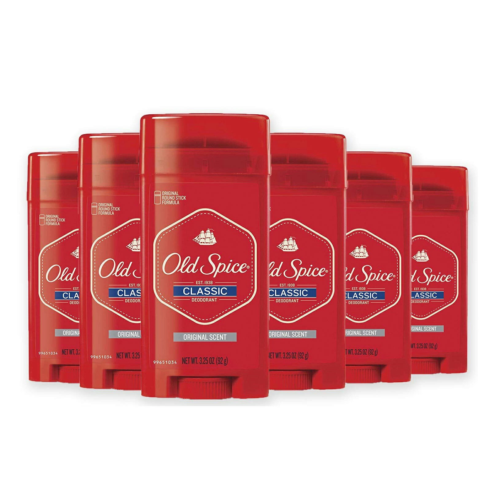 Old Spice オールドスパイス メンズ クラシック オリジナル アルミニウムフリー デオドラント 3.25oz 6個セット 【海外直送】