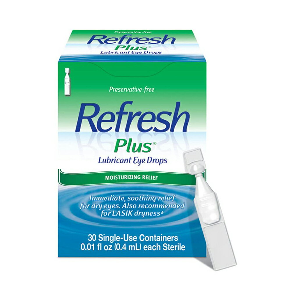 Refresh Plus Lubricating Eyes 30 Single Use Containers 0.01 oz 0.4 mL Remove Each Sterilization