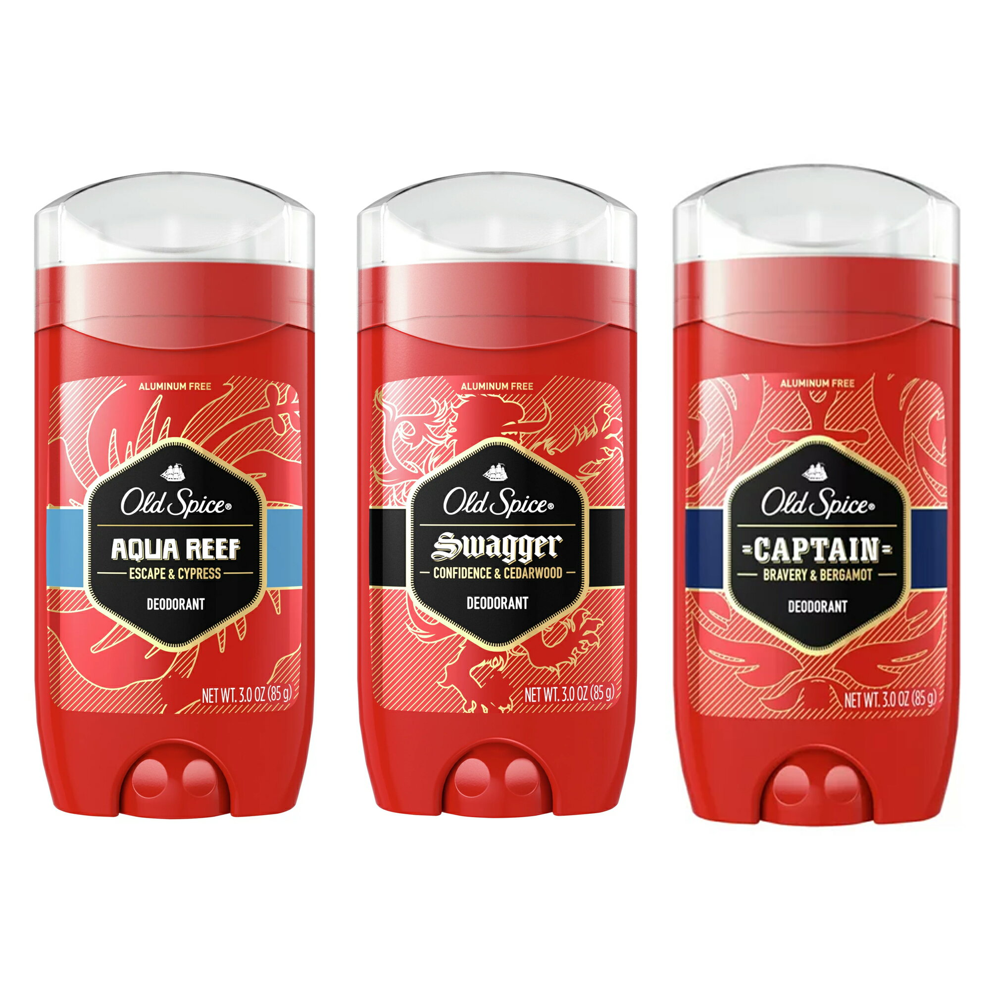 Old Spice オールドスパイス レッド ゾーン コレクション デオドラント | アクア リーフ スワッガー キャプテン 1本 3本セット 85g メンズ 男性【海外直送】