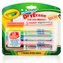 Crayola Washable Dry-Erase Fine Line Markers, 12 Classic Colors NonToxic Art Tools for Kids Toddlers 3