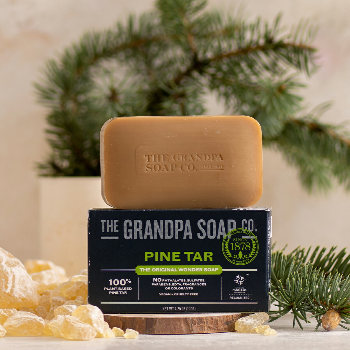 The Grandpa Soap Co. ザ・グランパソープ パインタールソープ 120g 1個 3個セット｜ フタル酸エステルフリー 硫酸エステルフリー パラ..