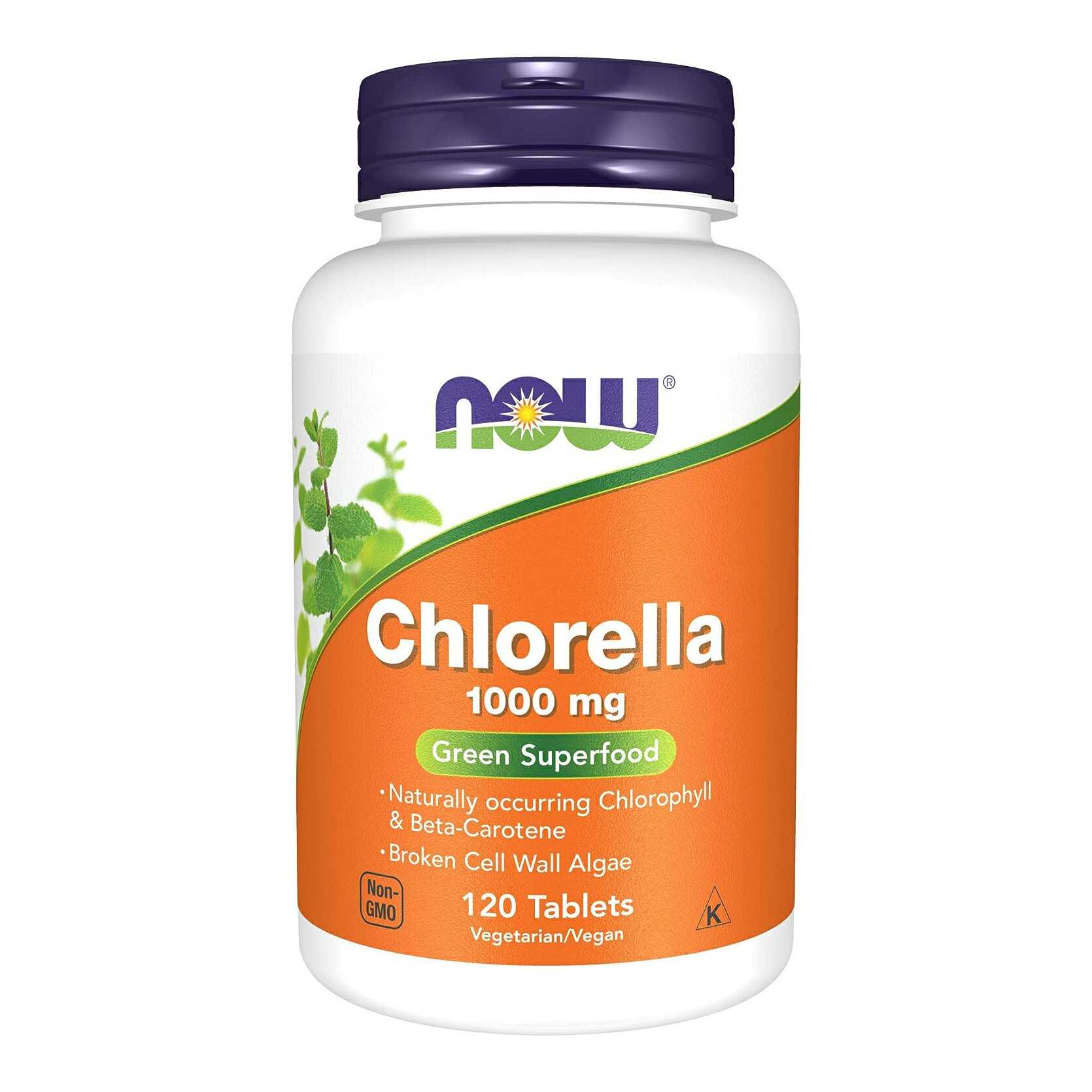 NOW Supplements, Chlorella 1000 mg with naturally occurring Chlorophyll, Beta-Carotene, mixed Carotenoids, Vitamin C, Iron and Protein, 120 Tablets