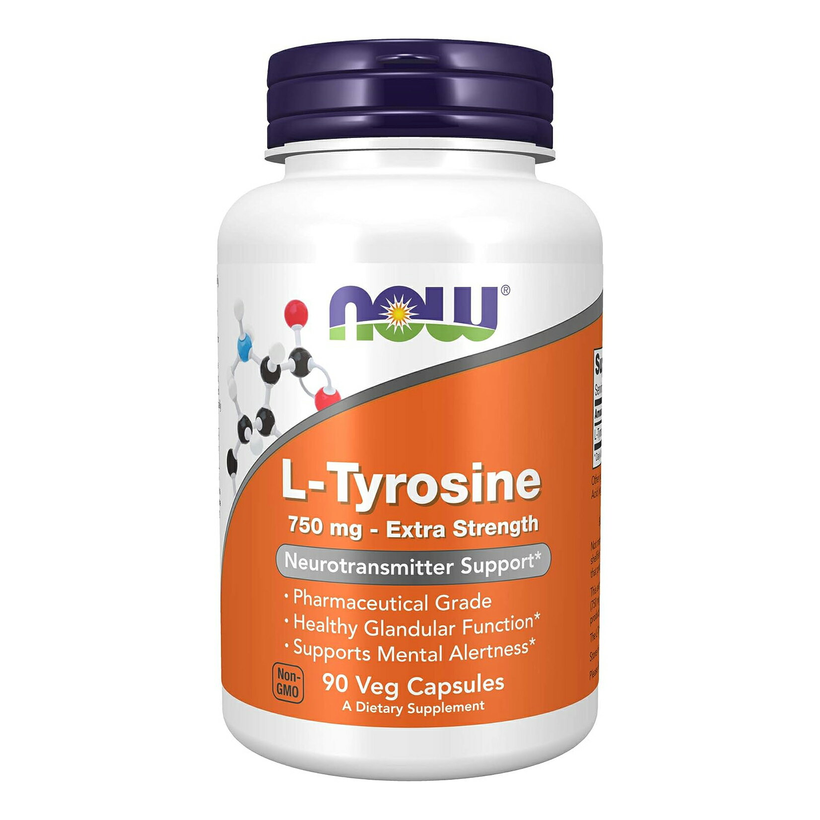 NOW Supplements, L-Tyrosine 750 mg, Supports Men