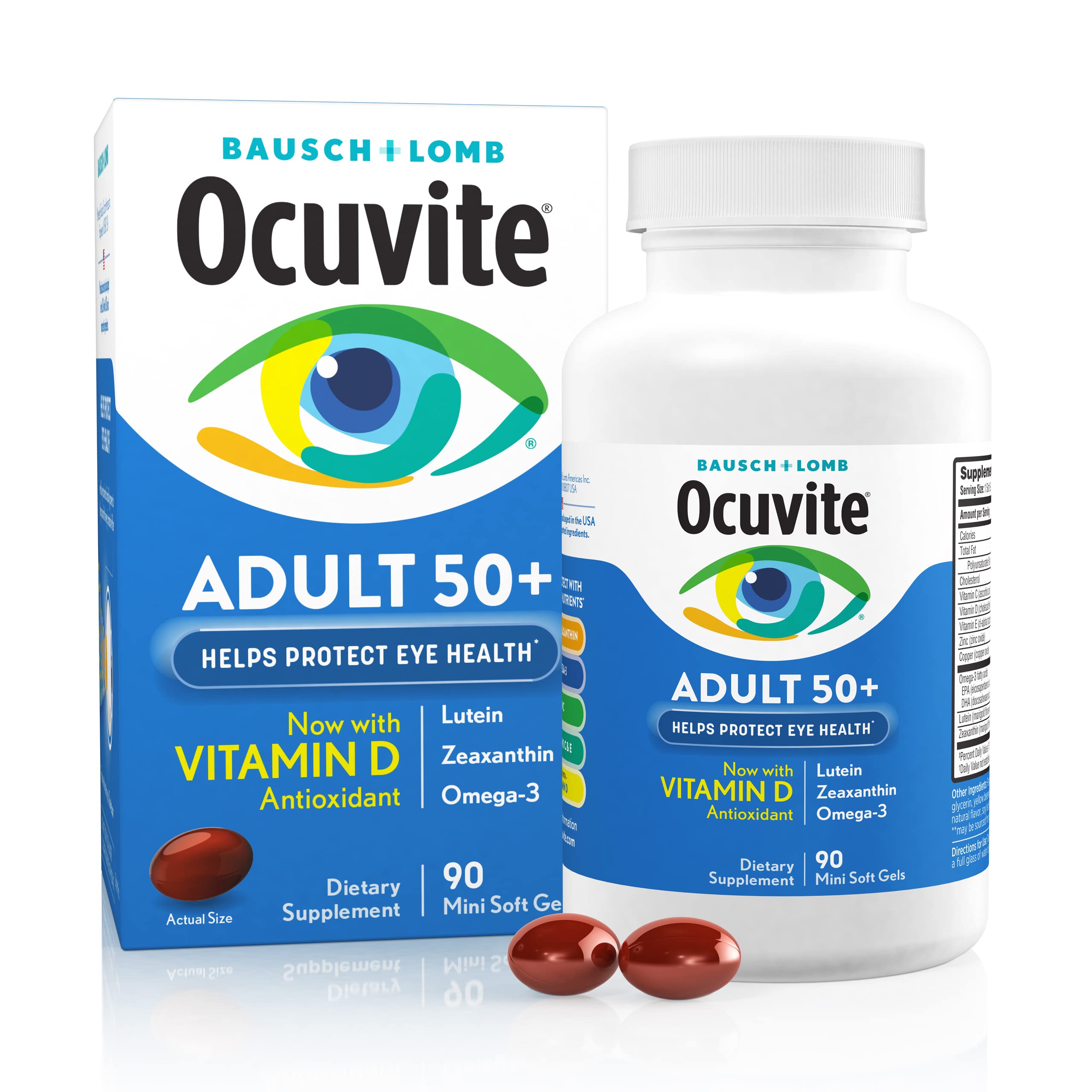 Bausch & Lomb - Ocuvite Adult 50 + Eye Vitamin & Mineral Supplement - 1 Softgel